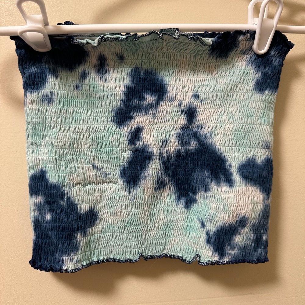 Blue and White Stylish Crop Top